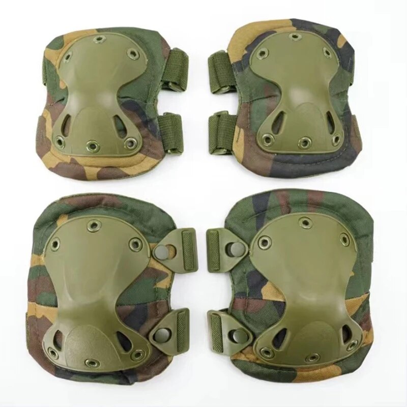Mountain Biking Elbow Pads - อุปกรณ์ป้องกันยุทธวิธีกลางแจ้งชุด 4 แผ่นรองเข่าข้อศอกสําหรับขี่จักรยานกลางแจ้งปีนเขาและกีฬาป้องกันการเดินป่า