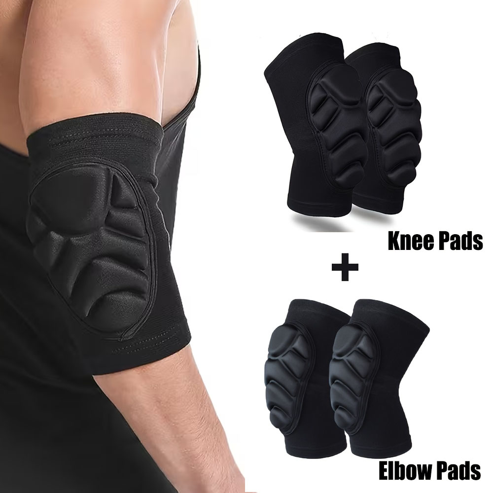 Mountain Biking Elbow Pads - สนับเข่าและข้อศอกแบบมืออาชีพ 2 ชิ้น สำหรับผู้ชายและผู้หญิง, สนับเข่าและข้อศอกพร้อมฟองน้ำหนาซับแรงกระแทก, อุปกรณ์พยุงเข่าและข้อศอก