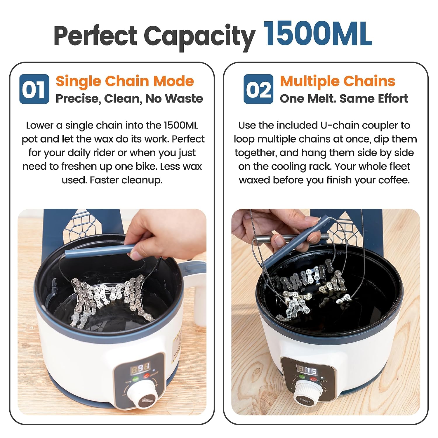 หม้อหลอมแว็กซ์โซ่จักรยาน 1500  - Chain Quick Link บทวิจารณ์และราคา